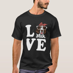 I Liebe My English Springer Spanel Bandana Dog Lov T-Shirt