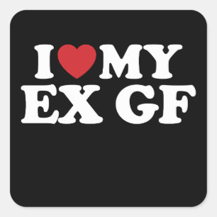 I Liebe My Ex Girlfriend I Heart Groovy Quadratischer Aufkleber