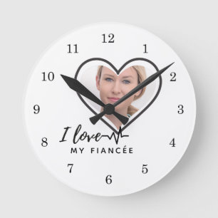 I Liebe My fiancée - Personalisiert Best Friend Ni Runde Wanduhr