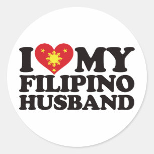 I Liebe My Filipino Husband Runder Aufkleber