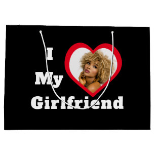 I Liebe My Girlfriend Bae Personalisiertes Foto Große Geschenktüte