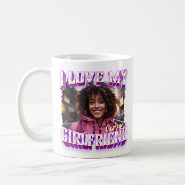 I Liebe My Girlfriend Bootleg Rapper Foto Kaffeetasse (Links)
