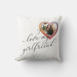 I Liebe my Girlfriend Custom Script Valentine Foto Kissen