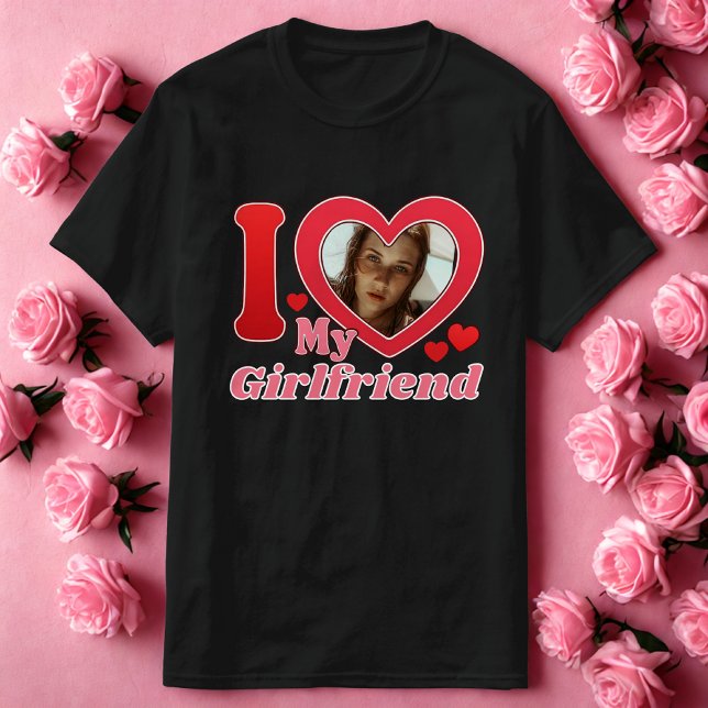 I Liebe My Girlfriend Ehefrau Ehemann Foto T-Shirt (Von Creator hochgeladen)