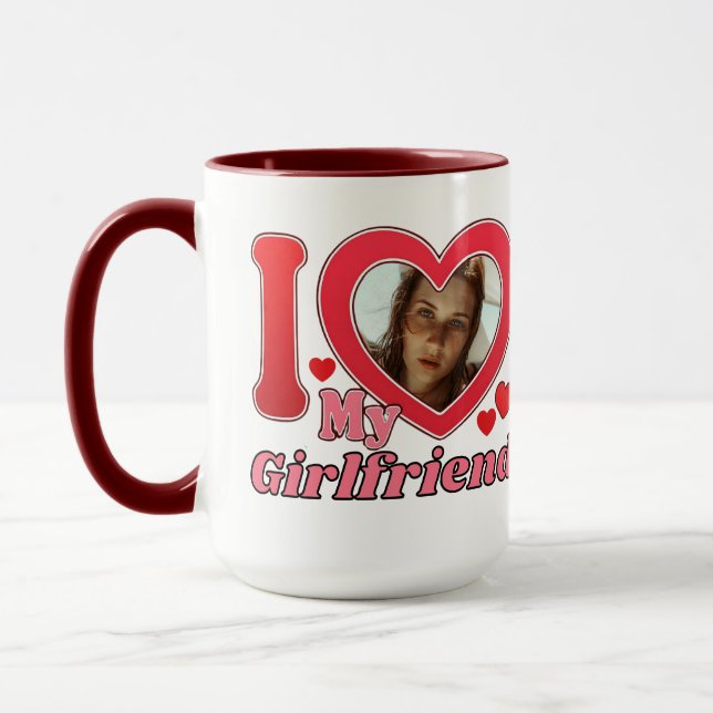 I Liebe My Girlfriend Ehefrau Ehemann Foto Tasse (Links)