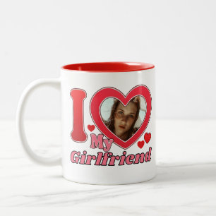 I Liebe My Girlfriend Ehefrau Ehemann Foto Zweifarbige Tasse