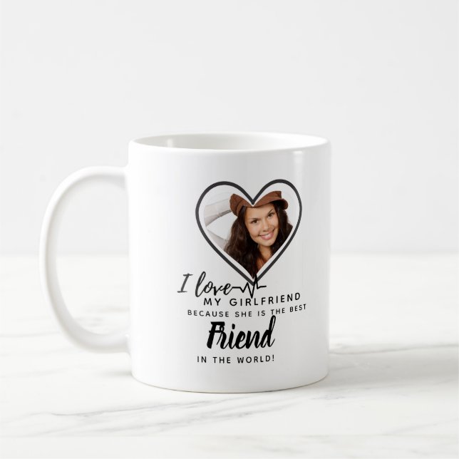 I Liebe My Girlfriend FOTO BEST FREUND Geschenk Ka Kaffeetasse (Links)