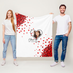 I Liebe My Girlfriend FOTO Geschenk Personalisiert Fleecedecke
