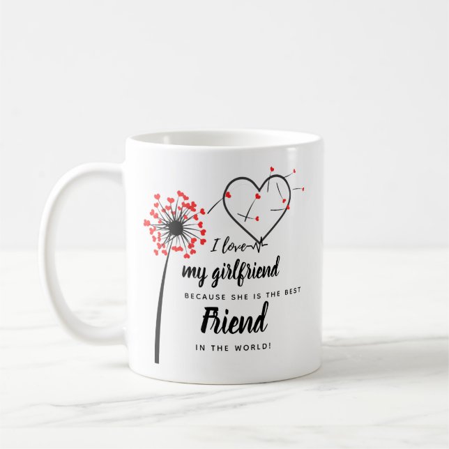 I Liebe My Girlfriend FOTO Geschenk Personalisiert Kaffeetasse (Links)