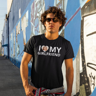 I Liebe My Girlfriend Foto Herz Funny Boyfriend T-Shirt