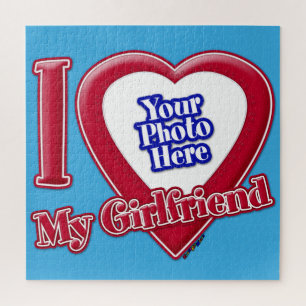 I Liebe My Girlfriend Foto Red Heart Aquamarin