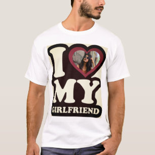 I Liebe My Girlfriend Green Leaf - Custom Foto T- T-Shirt