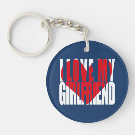I Liebe My Girlfriend Heart Foto Personalisiert Schlüsselanhänger