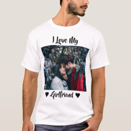 I Liebe My Girlfriend Heart Personalisiert Foto T- T-Shirt