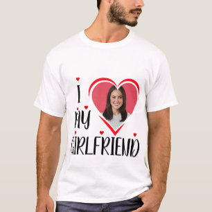 I Liebe My Girlfriend - Personalisieren Sie Foto T T-Shirt