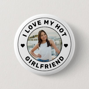 I Liebe My Girlfriend Personalisiert Foto Button