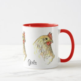 I Liebe My Girls Hühnchen Hen Bird Zeichnend Tasse