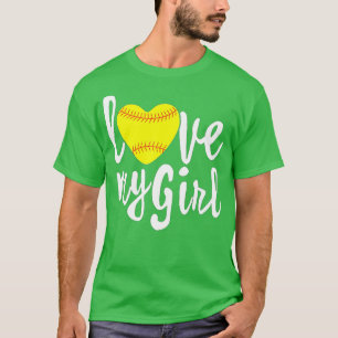 I Liebe My Girls Mama Softball Niedlich Softball M T-Shirt