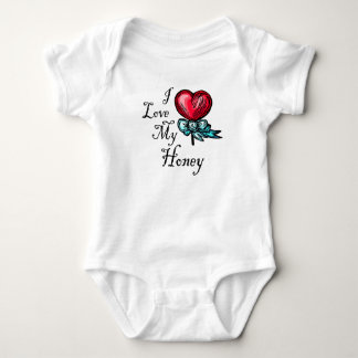 I Liebe My Honey Heart Lollipop Baby Strampler