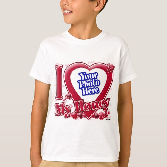 I Liebe My Honey Red heart - Foto T-Shirt (Vorderseite)