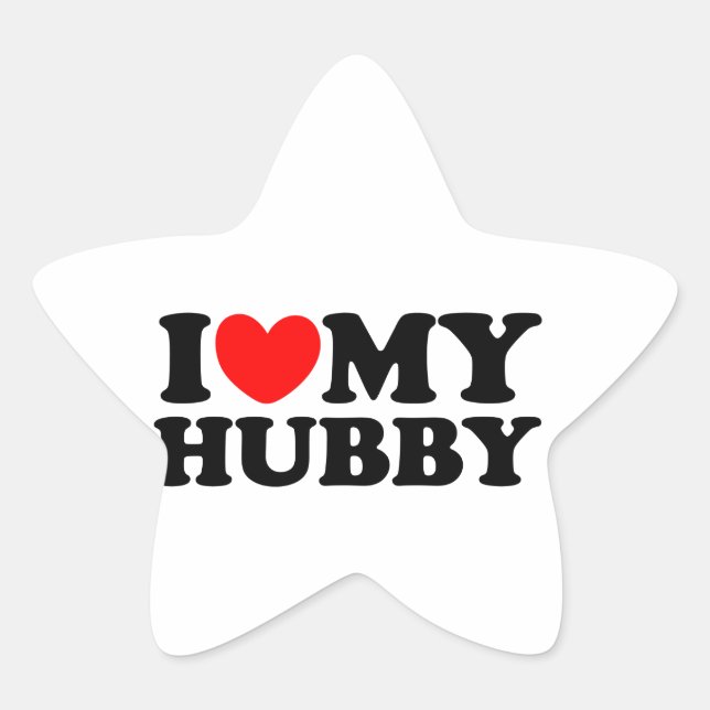 I Liebe My Hubby Stern-Aufkleber (Vorderseite)