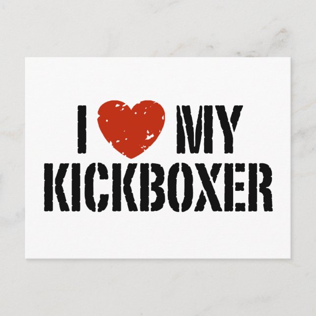 I Liebe My Kickboxer Postkarte (Vorderseite)