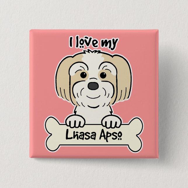 I Liebe My Lhasa Apso Button (Vorderseite)
