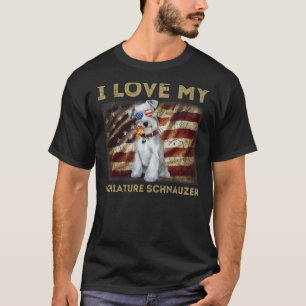 I Liebe My Miniature Schnauzer Vater Mama American T-Shirt