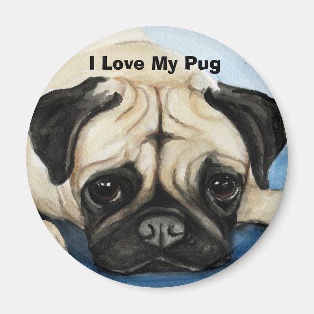 " I Liebe My Mops" Dog Art Magnet (Vorne)