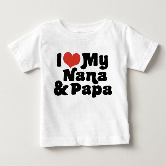 I Liebe My Nana & Papa Baby T-shirt (Vorderseite)