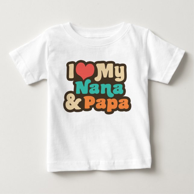 I Liebe My Nana & Papa Baby T-shirt (Vorderseite)