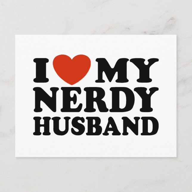 I Liebe My Nerdy Husband Postkarte (Vorderseite)