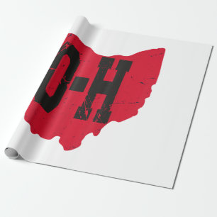 I Liebe My Ohio Zuhause Script Ohio Buckeye Staat Geschenkpapier
