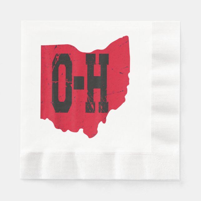 I Liebe My Ohio Zuhause Script Ohio Buckeye Staat Serviette (Vorderseite)