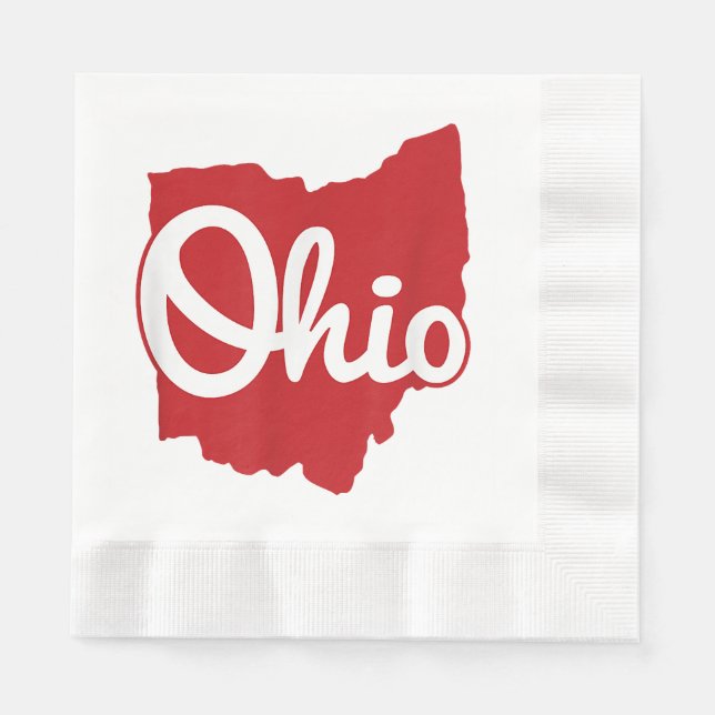 I Liebe My Ohio Zuhause Script Ohio Serviette (Vorderseite)