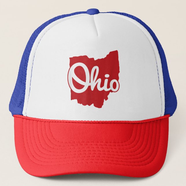 I Liebe My Ohio Zuhause Script Ohio Truckerkappe (Vorderseite)