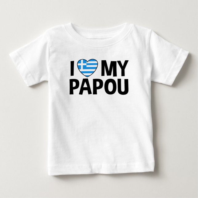 I Liebe My Papou Baby T-shirt (Vorderseite)