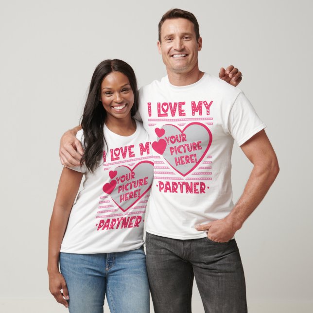 I Liebe My Partner Custom Liebe Foto T - Shirt (Unisex)