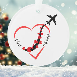 'I Liebe My Pilot', Luftfahrt, einfach, Personalis Ornament