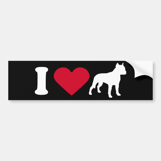 "I Liebe my Pit Bull" Autoaufkleber (Vorne)