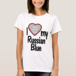I Liebe My Russian Blue - Heart Shaped Cat Foto T-Shirt<br><div class="desc">Dieser lustige T - Shirt lasse Ihnen zu zeigen, wie viel Sie Ihre Liebe Russisch Blue! Das Shirt verfügt über einen mitreißenden Foto-Drop-in-Rahmen, in dem Sie ein Foto Ihres eigenen Russischen Blauen hochladen können. Cat-Liebhaber werden mit diesem lustigen, anpassbaren T - Shirt in Liebe fallen, der es Ihnen ermöglicht, Ihr...</div>