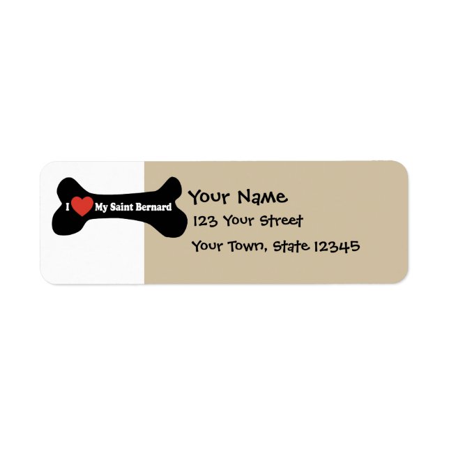 I Liebe My Saint Bernard - Dog Bone (Vorne)