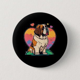 I Liebe My Saint St Bernard Dog Button
