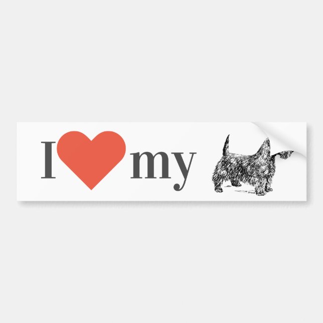 "I Liebe my Scottie" Scottish Terrier Autoaufkleber (Vorne)