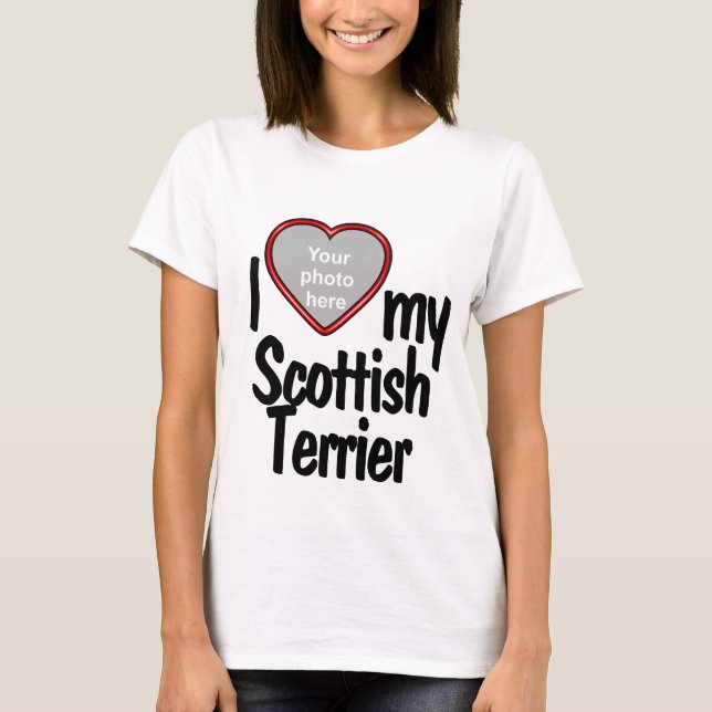 I Liebe My Scottish Terrier Niedlich Heart Foto Do T-Shirt (Vorderseite)