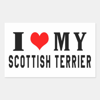 I Liebe My Scottish Terrier Rechteckiger Aufkleber