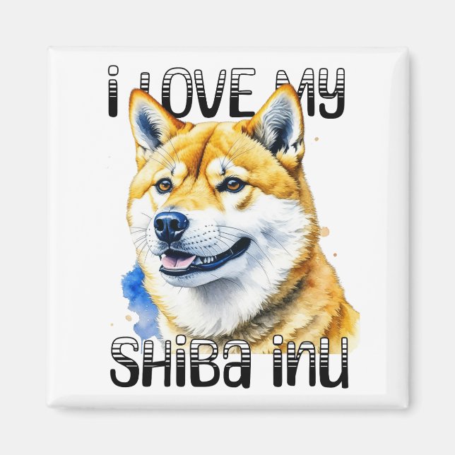 I Liebe My Shiba Inu | Hundebesitzer Magnet (Vorne)
