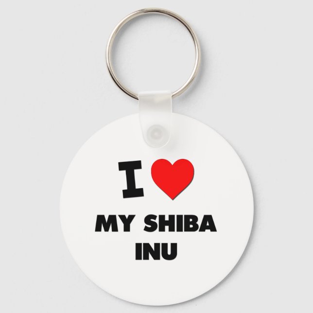 I Liebe My Shiba Inu Schlüsselanhänger (Vorderseite)