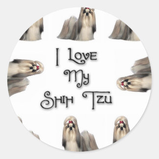 I Liebe My Shih Tzu Runder Aufkleber