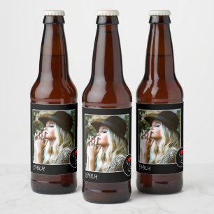 I Liebe My Sis Custom Foto - Personalisiert Bierflaschenetikett